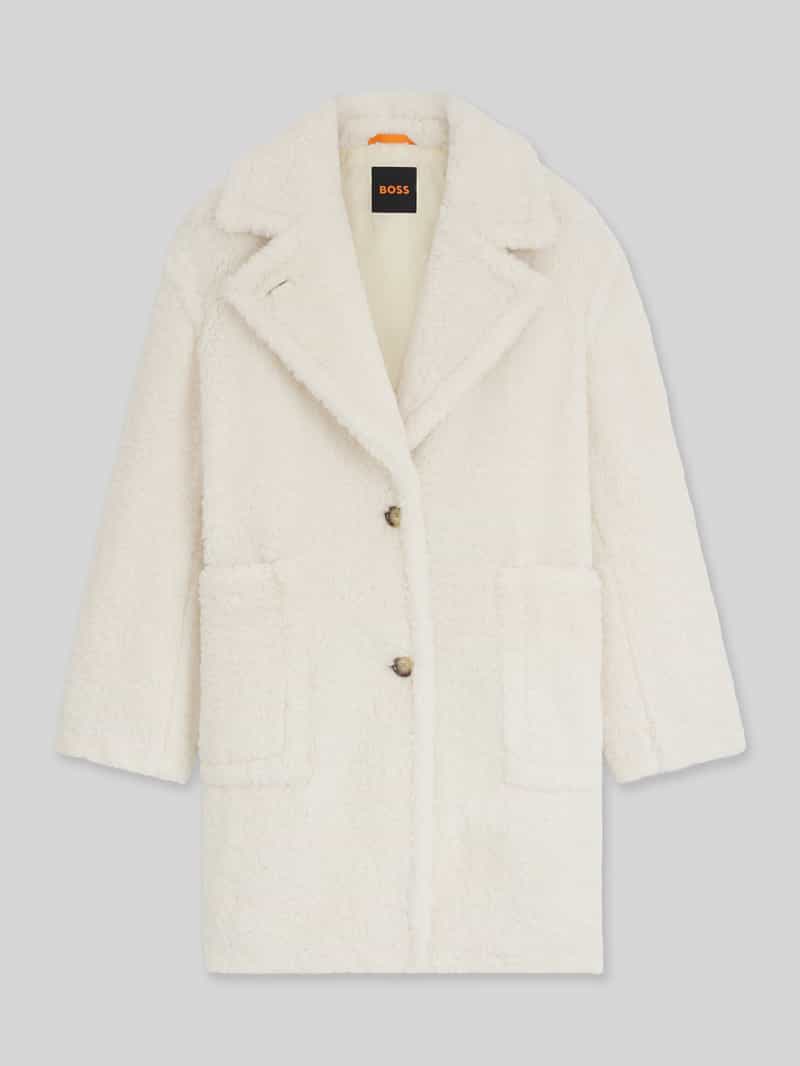 Płaszcz z futerka o kroju regular fit z dużymi kieszeniami model 'CATEDY'