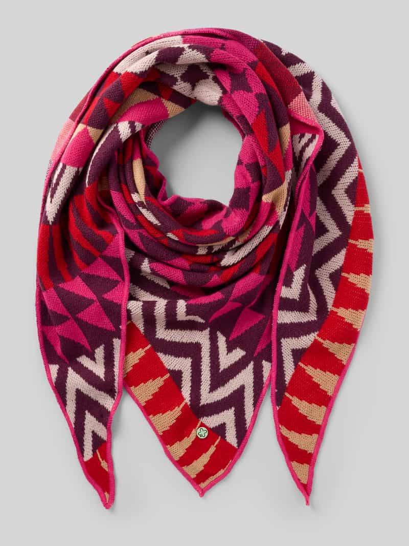 Szal z dodatkiem wełny model ‘Intarsien’