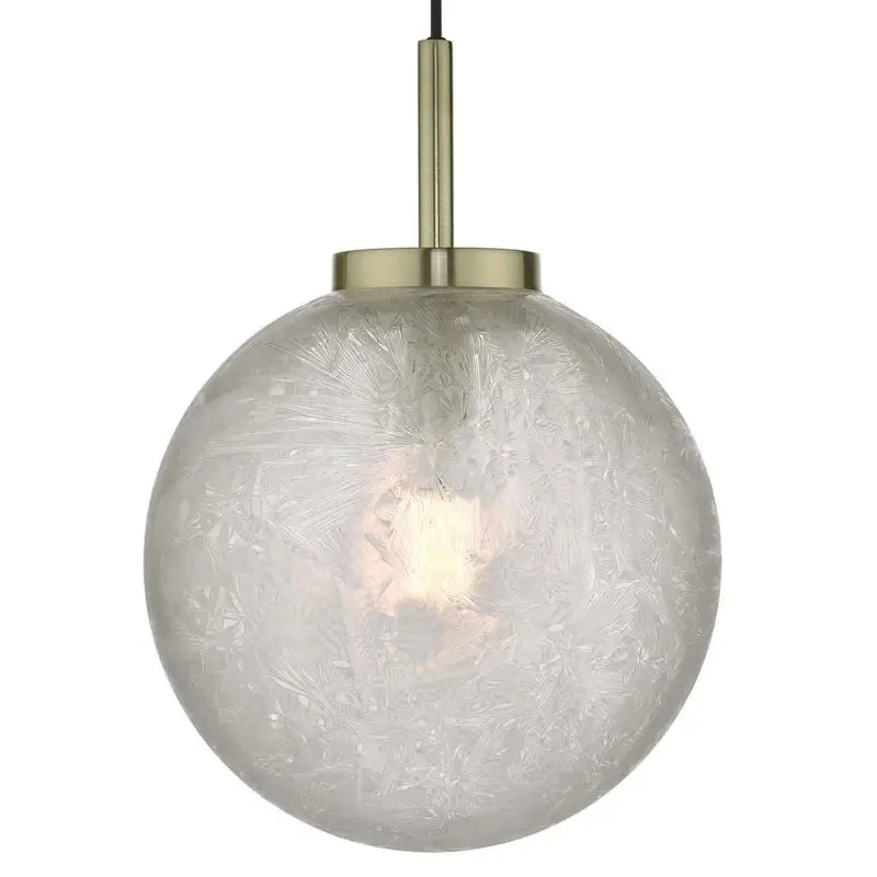 Kulista wisząca lampa Avari AVA0141 szklana kula mosiądz szary