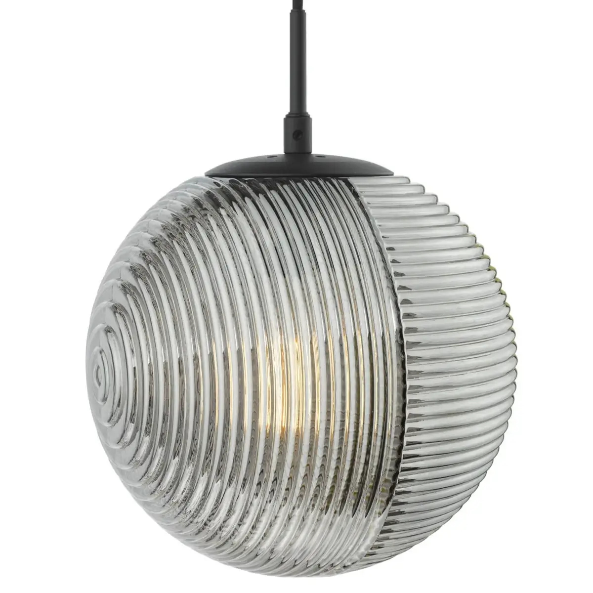 Kulista wisząca lampa Evander EVA0122 kula czarna przydymiona