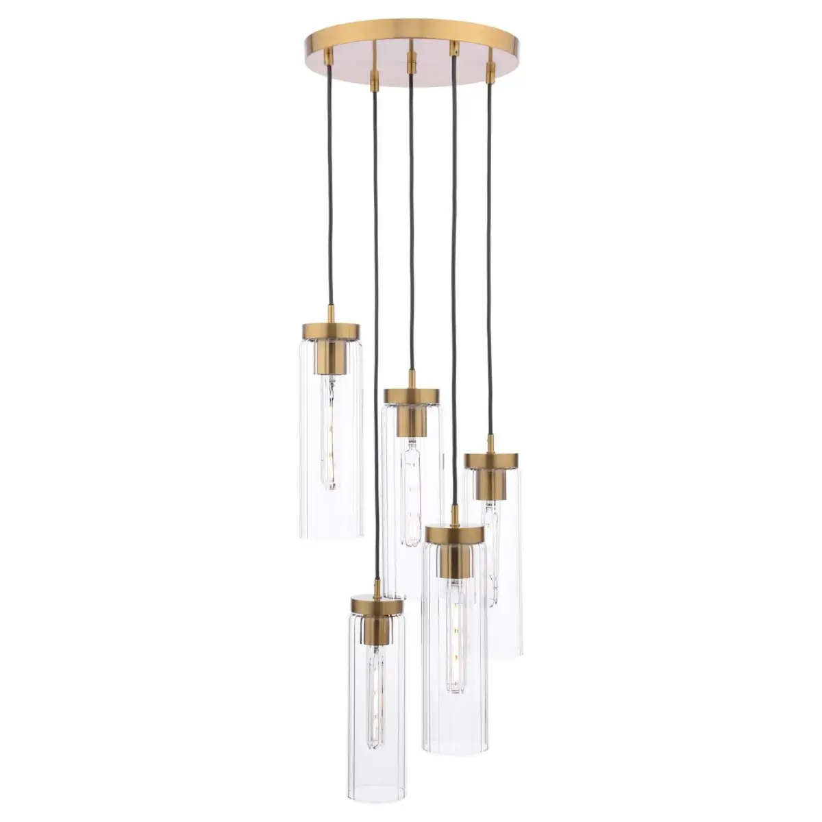 Kaskadowa lampa wisząca Jodelle JOD0563 tuby szklane polerowany brąz