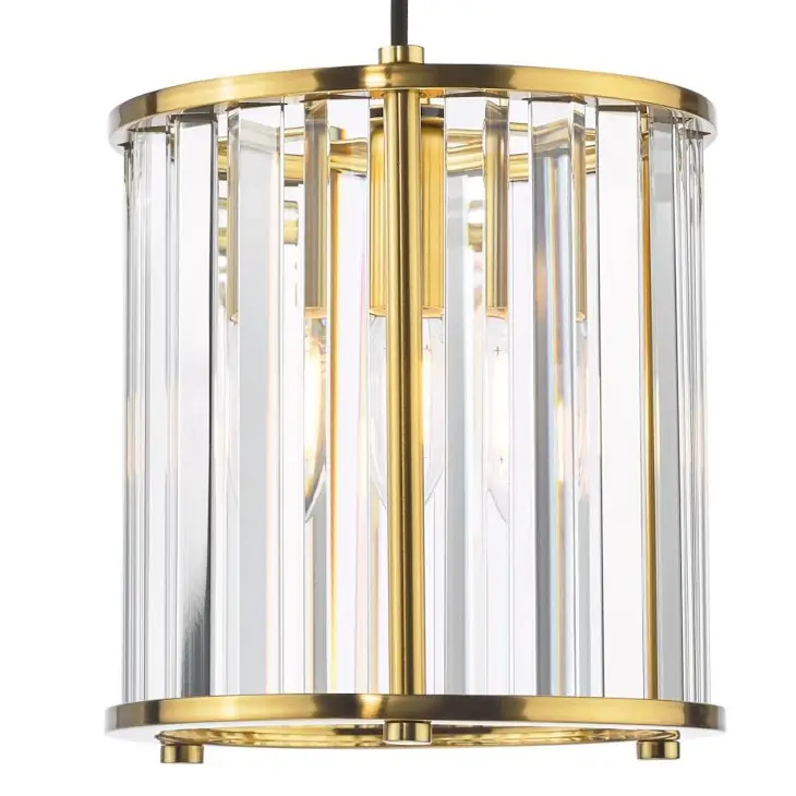 Zwisająca lampa nad stół Kiran KIR0135 kryształowa mosiądz