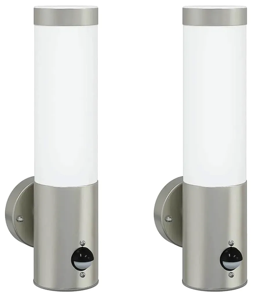 Srebrny zestaw kinkietów zewnętrznych F023-Olvano