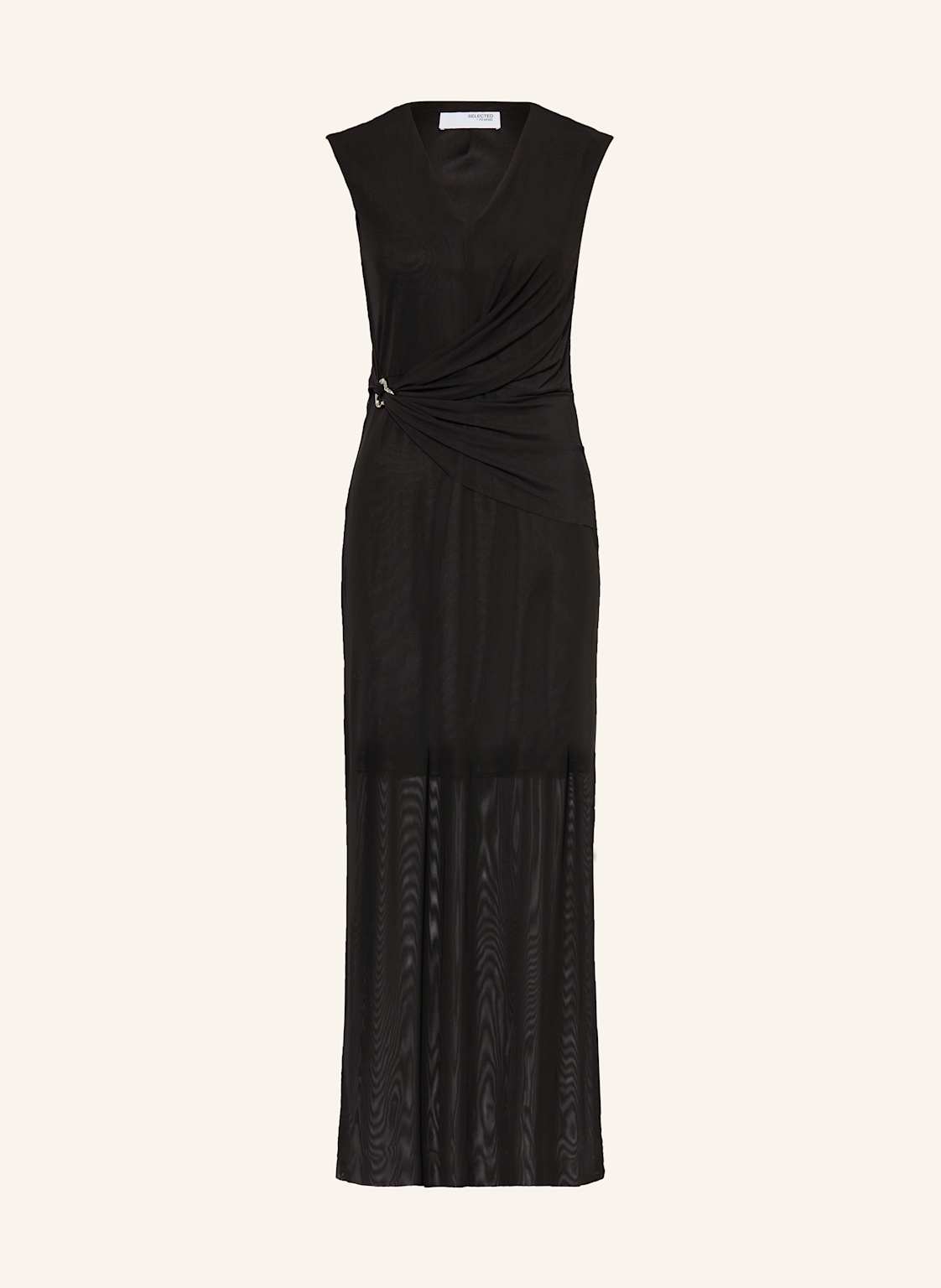 Selected Femme Sukienka Z Siateczki schwarz