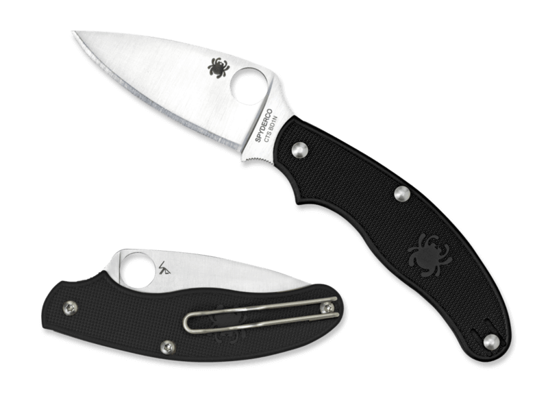 Spyderco UK Penknife Lightweight Black Slip Joint/Leaf Shape C94PBK
