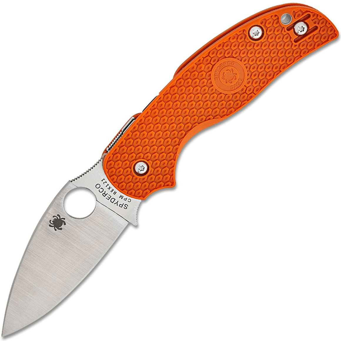 Spyderco SAGE 5 BURNT ORANGE LIGHTWEIGHT CPM REX 121 PLAINEDGE
