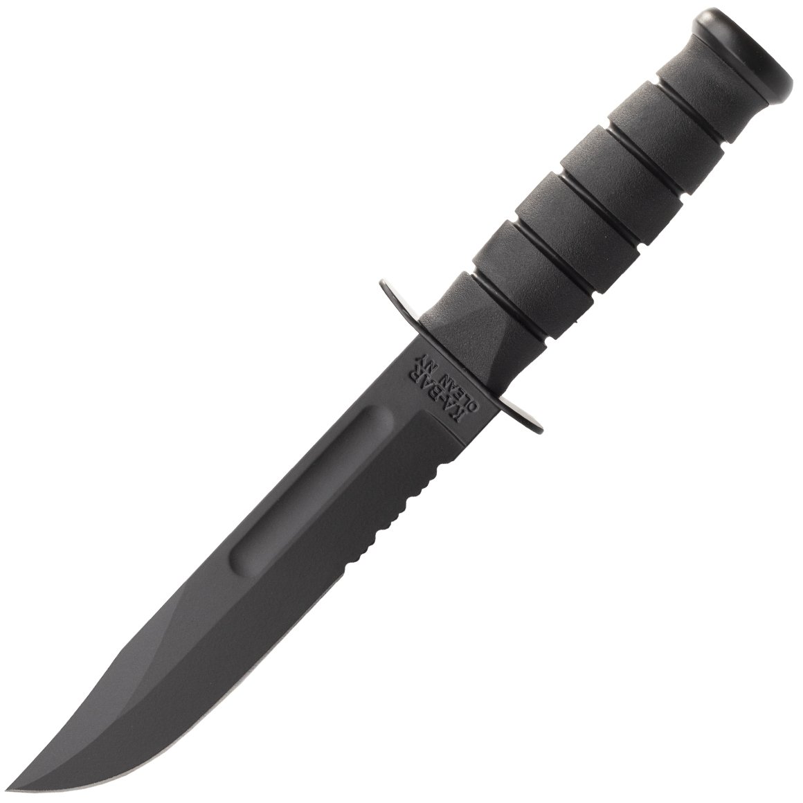 KA-BAR Czarny Nóż Użytkowy z Ostrzem Stałym, Pochwa Kydex, ząbkowane ostrze 1214