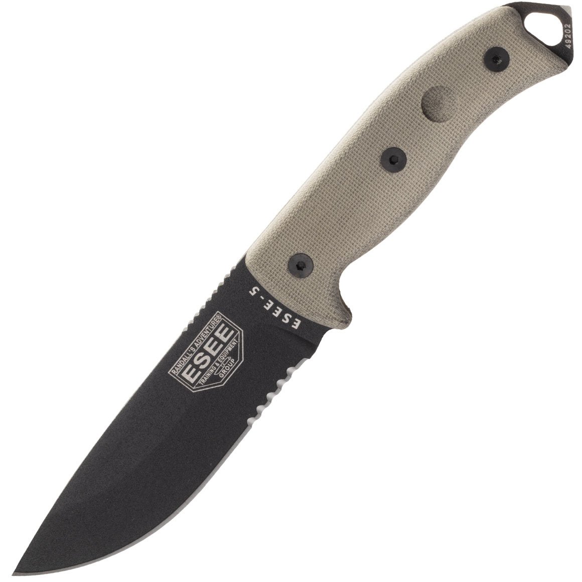 ESEE Knives ESEE-5S-E Combo Edge, Rękojeść z Tan Micarta, Czarna Pochwa Kydex