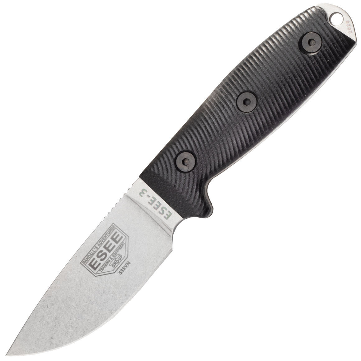 Nóż survivalowy ESEE Knives Model 3 S35VN 3D Black G10 3PM35V-001 czarna pochwa + klips do paska 3PM