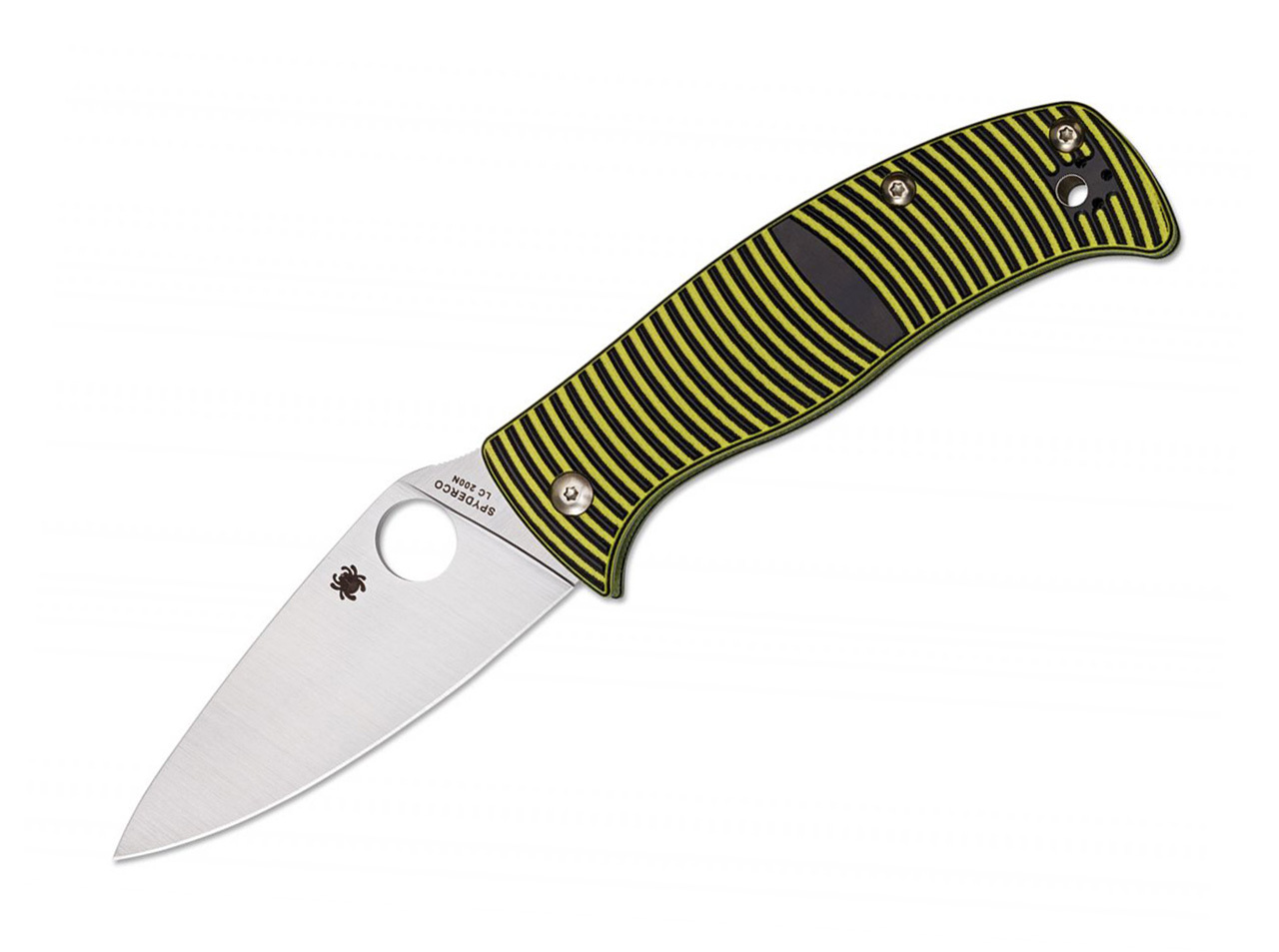 Spyderco Caribbean G-10 Żółty/Czarny LC200N /Kształt Liścia C217GP