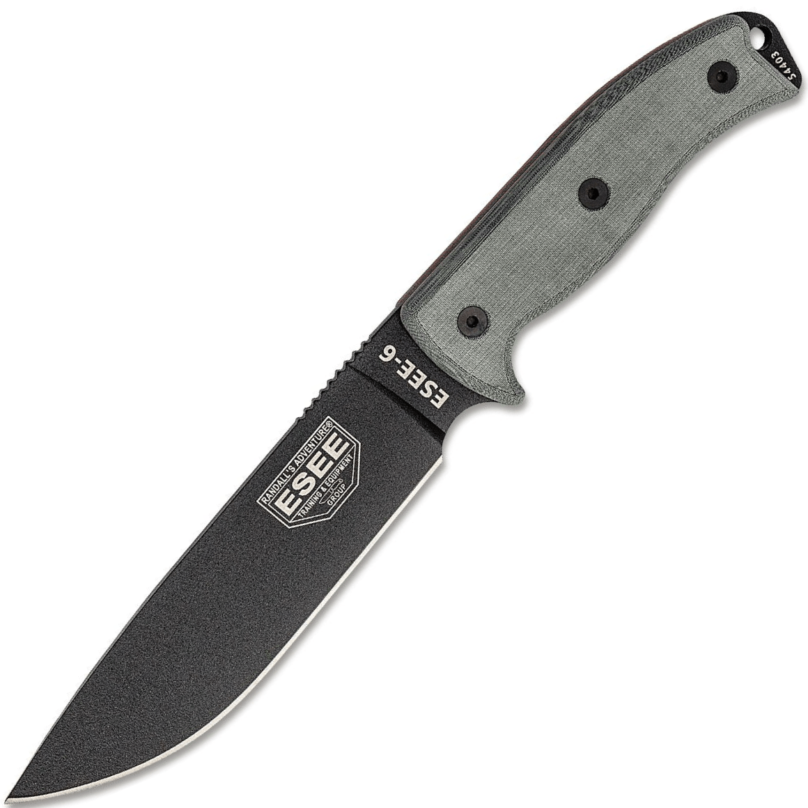 ESEE Knives Model 6 czarna głownia, szara rękojeść z micarty, formowana pochwa