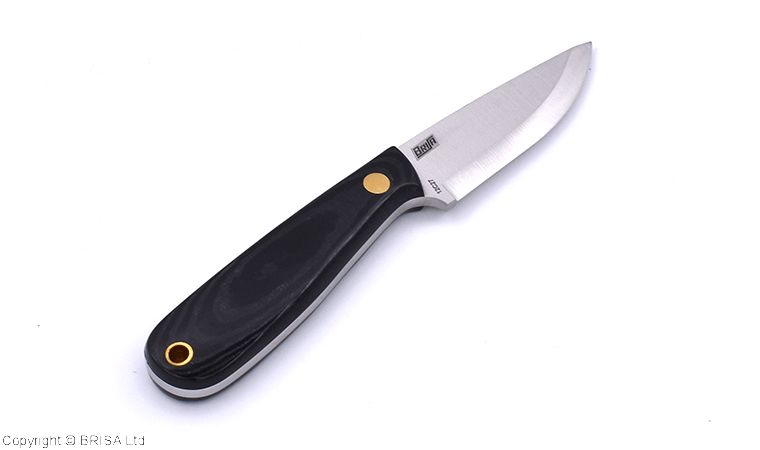 Brisa Necker 70-Czarna micarta 12C27 Scandi Pochwa Necker 70 Skóra BRS-008-9806-1549