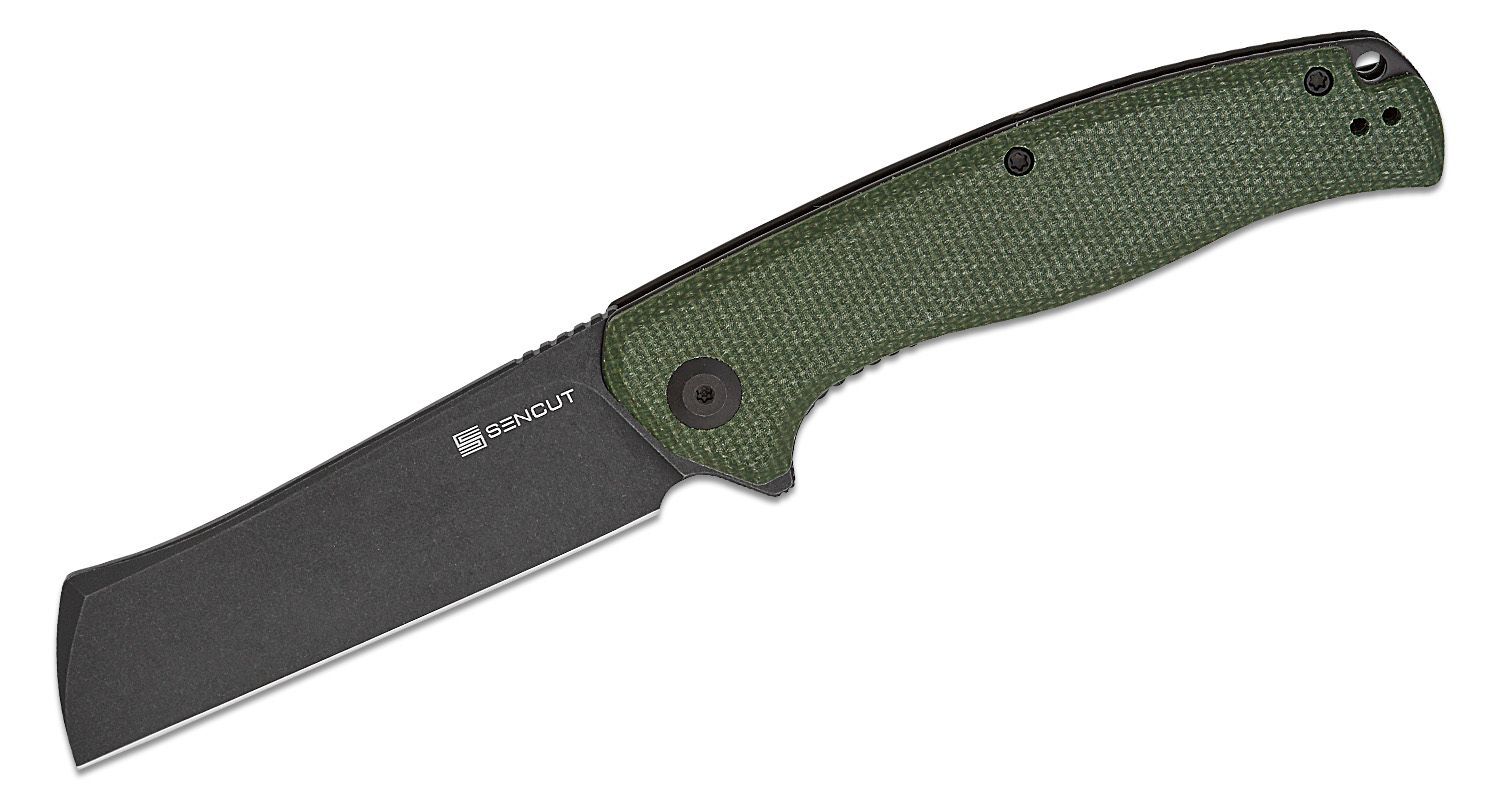 Sencut Traxler Zielona Rękojeść z Micarty PłótnaCzarna Kamienno-Myta Ostrze 9Cr18MoVBlokada Linera S