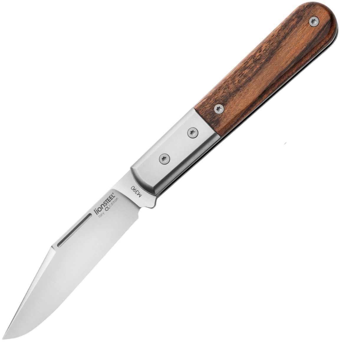 Lionsteel Clip ostrze M390, Rękojeść z drewna Santos, Bolster i liners z tytanu CK0112 ST