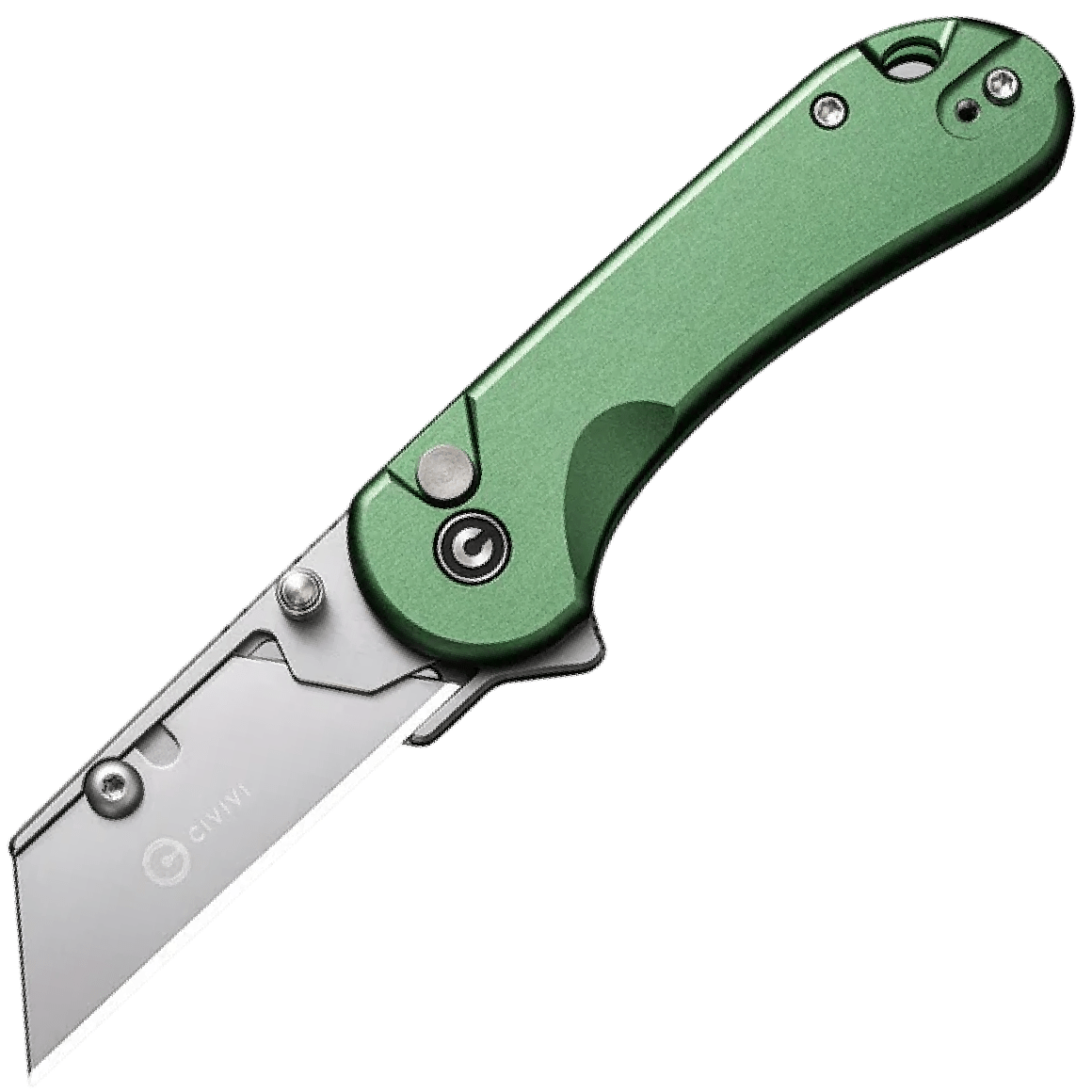 CIVIVI Elementum Utility Zielona Aluminiowa Rękojeść Stonewashed Uchwyt Ostrza S/S Gładki