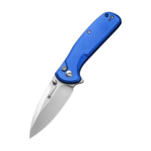 SENCUT Jasnoniebieska Rękojeść z Aluminium, Ostrze z Satynowym Wykończeniem 9Cr18MoV, Blokada Przyci