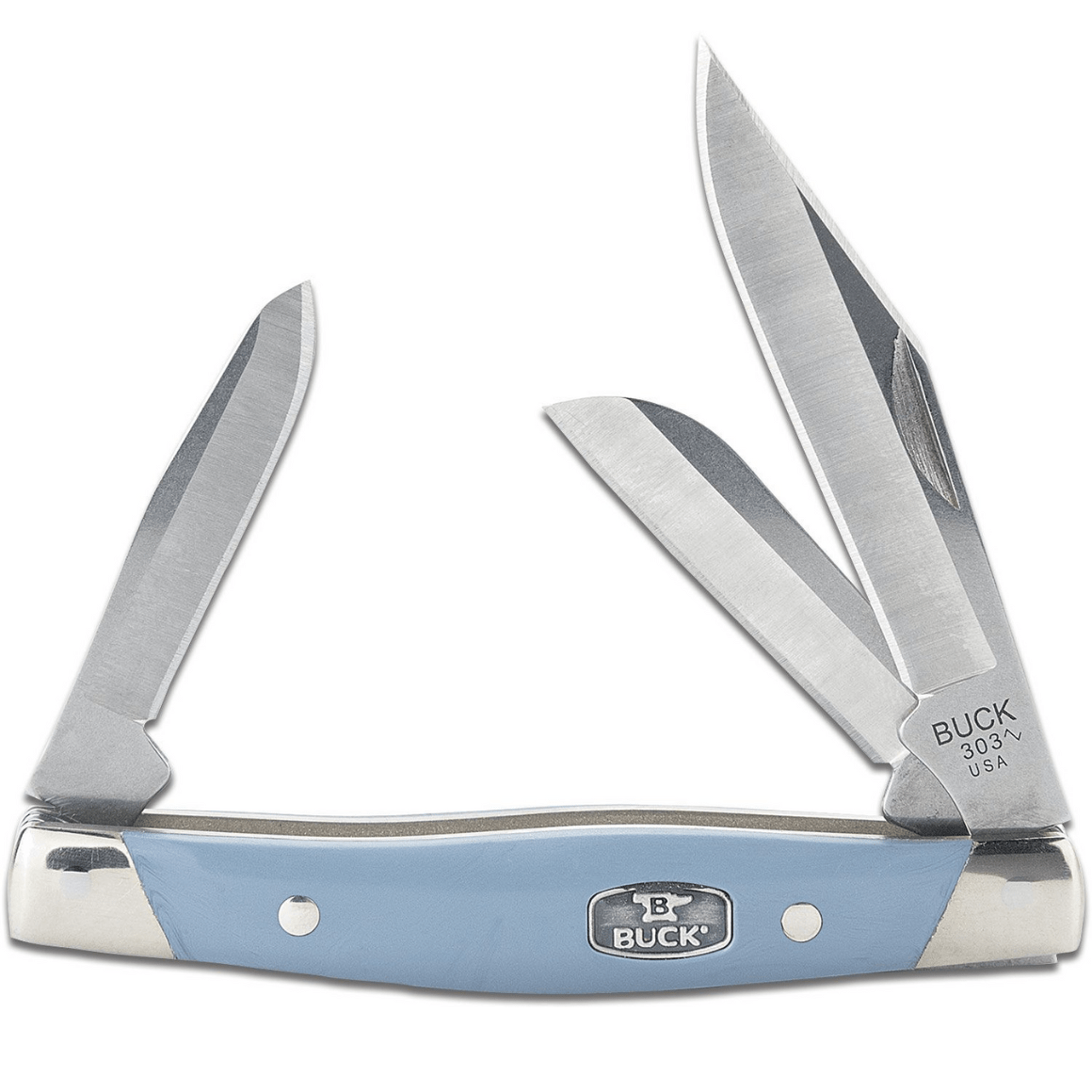 Buck Cadet®, Niebieski/Srebrny Nikiel BU-0303BLS