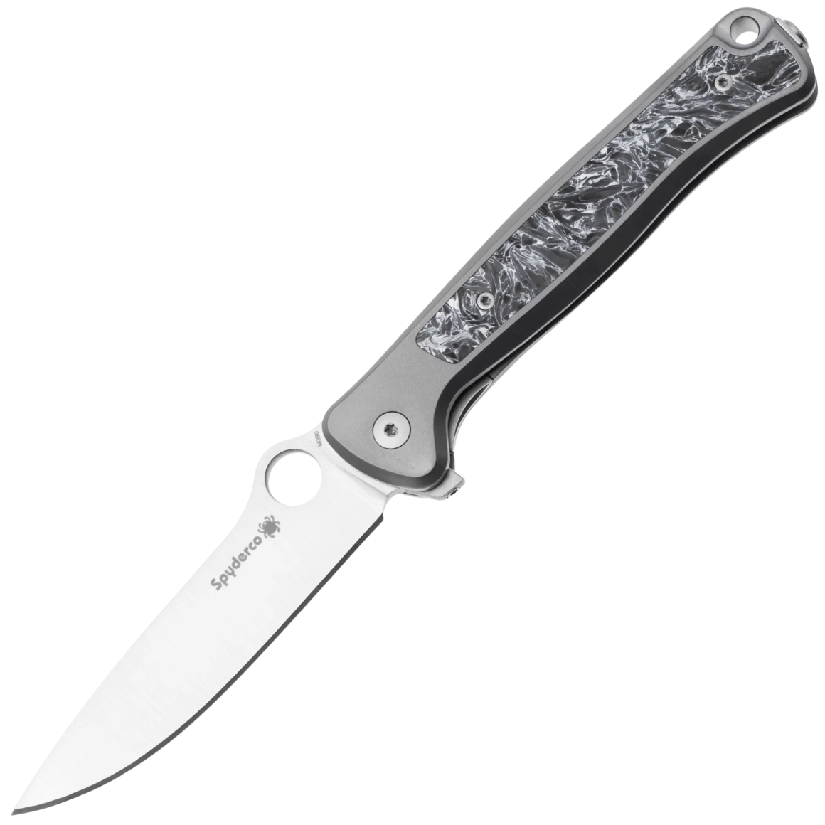 Spyderco Slym, Böhler M390, Tytan, Wstawka z Włókna Węglowego C271TIP
