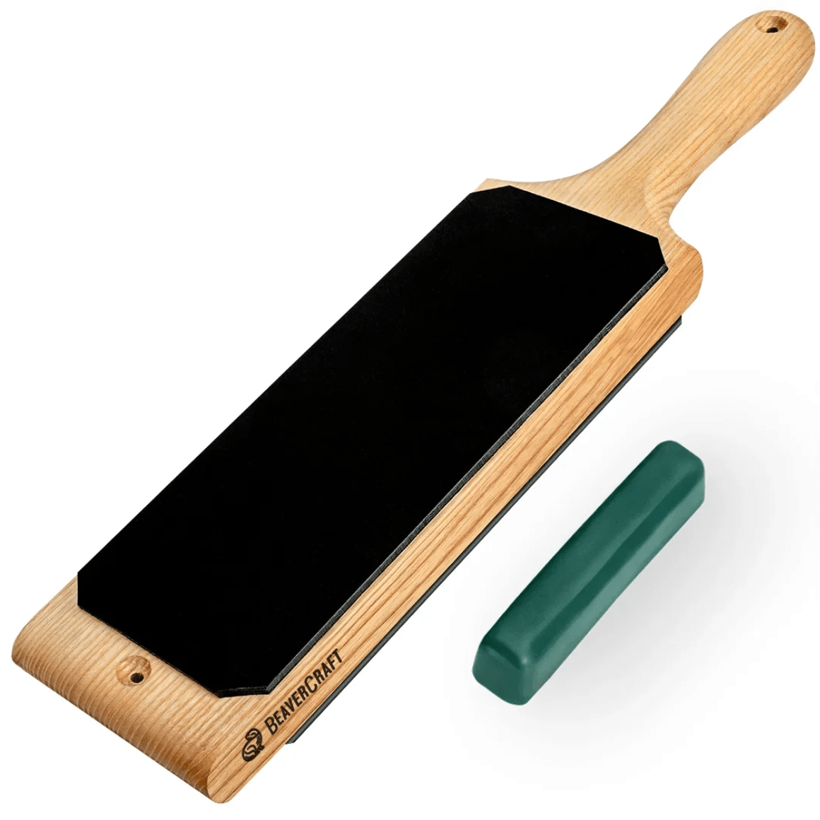 Beavercraft Dwustronna Skórzana Ostrzałka z Pastą Polerską P01 LS1P1