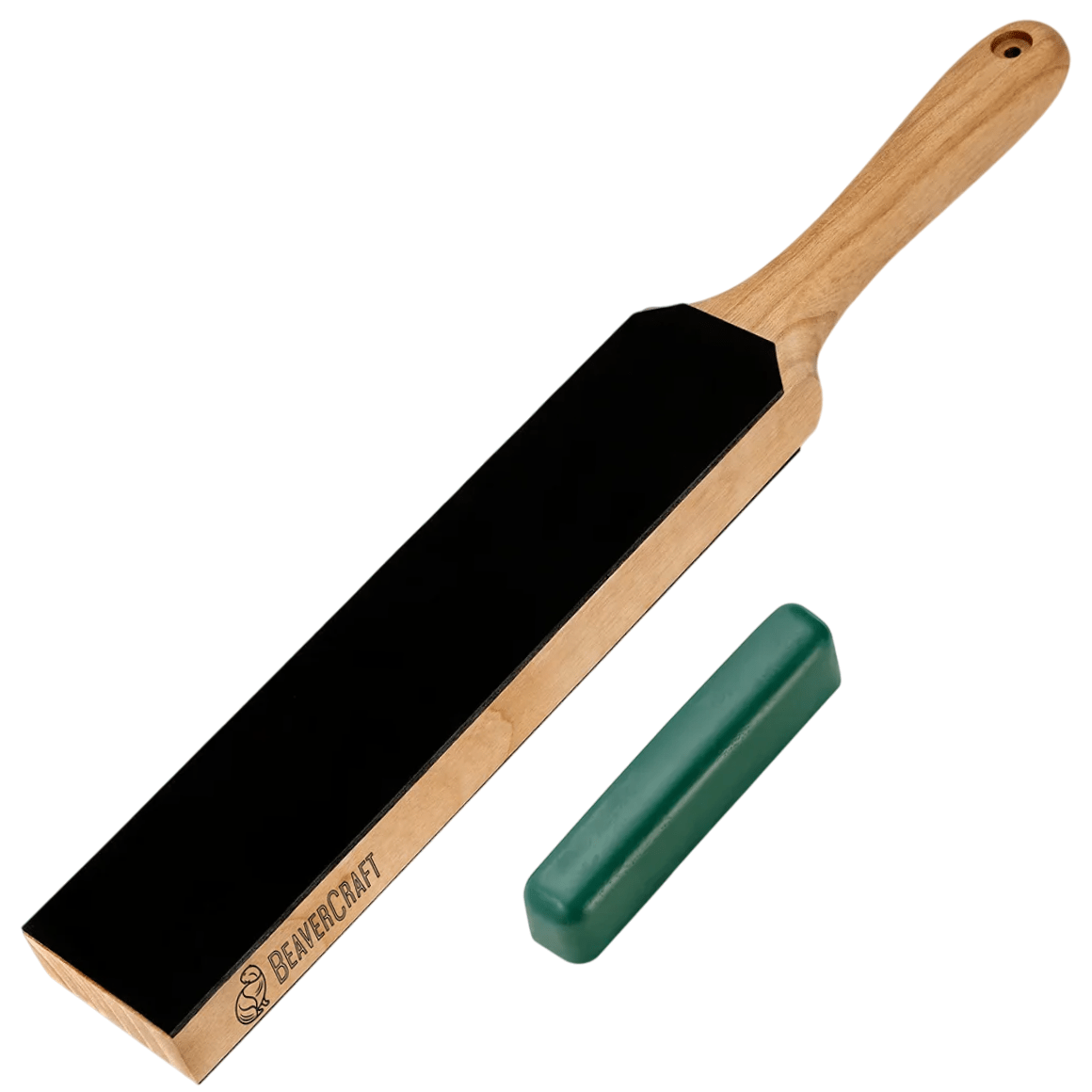 Beavercraft Mały Dwustronny Skórzany Paddle Strop z P01 Pastą Polerską LS