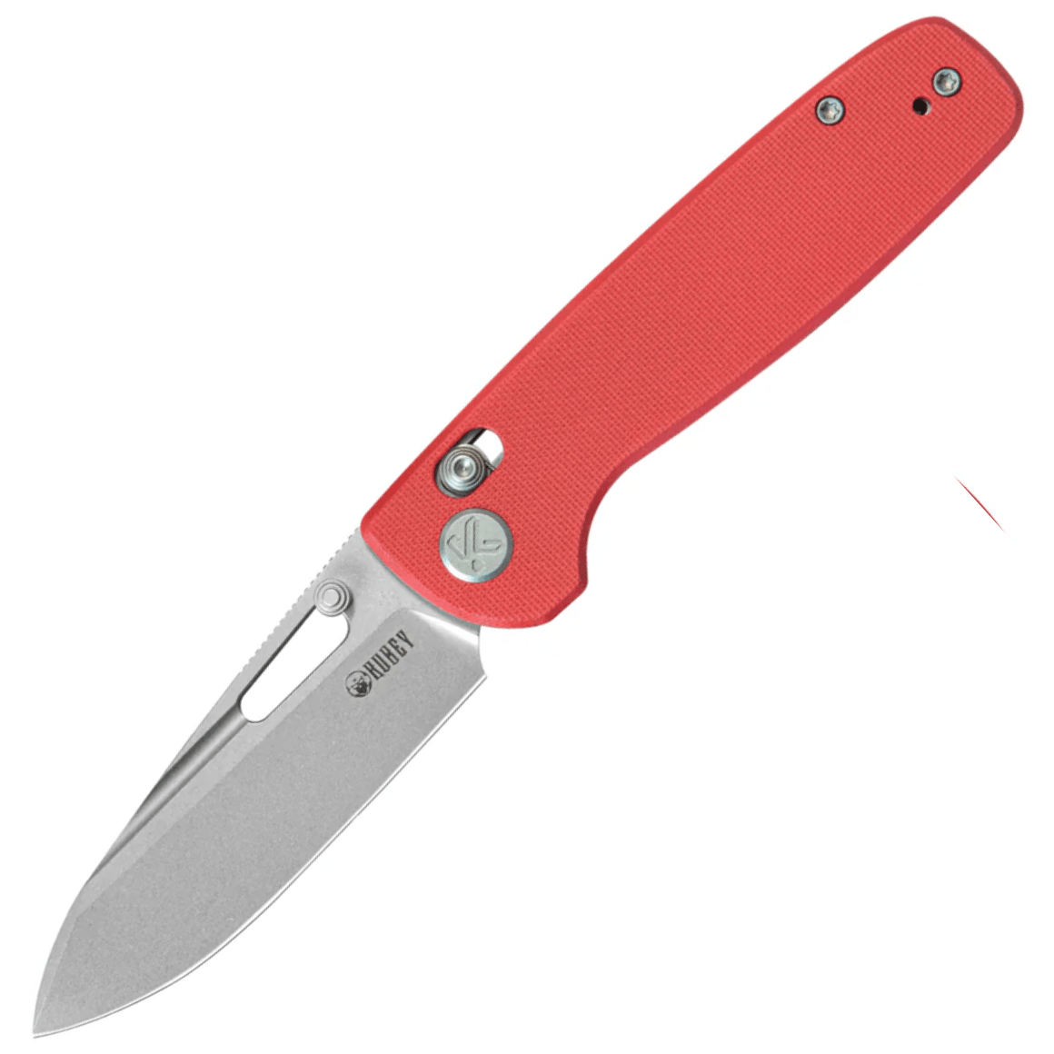 KUBEY Bluff Piaskowany Ostrze 14C28N Czerwony G10 Zamek Crossbar KU248H