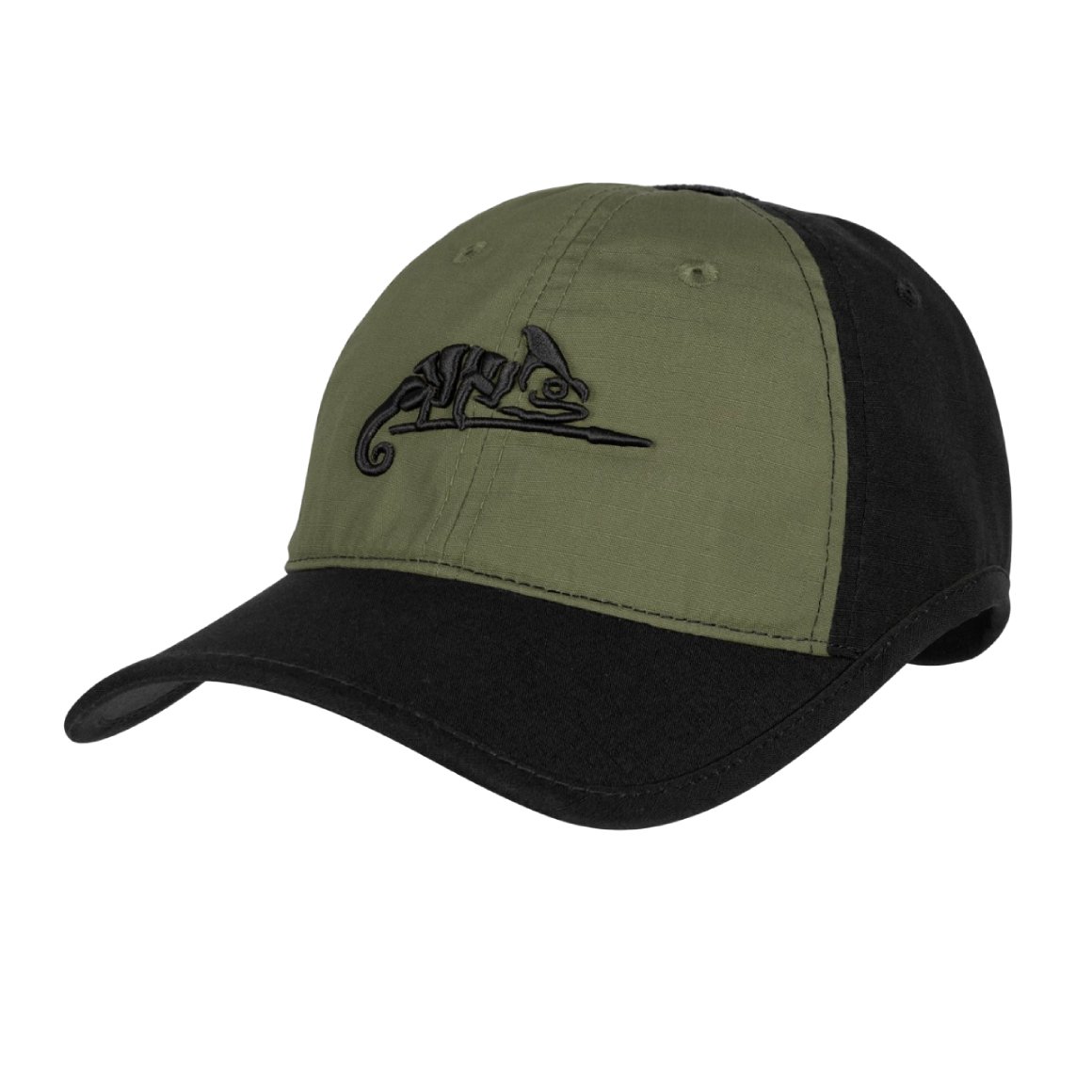 Helikon Logo Cap - PolyCotton Ripstop - Czarny / Oliwkowy Zielony B Jeden Rozmiar CZ-LGC-PR-0102B