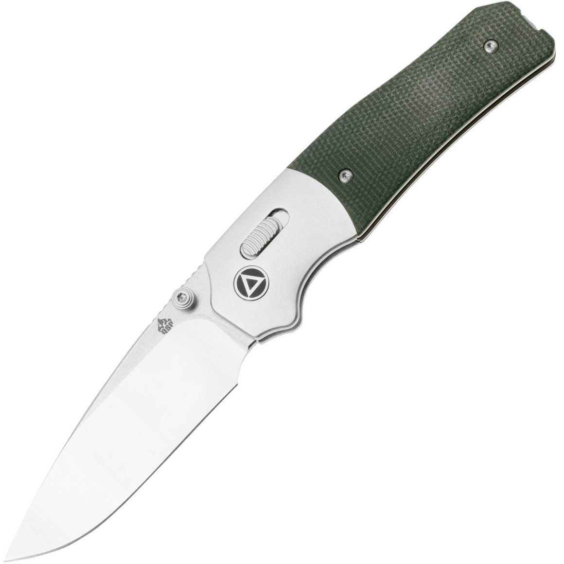 QSP Knife Vault 14C28N, stonewashed anodizowane aluminiowe bolster, zielona micarta QS157-B1