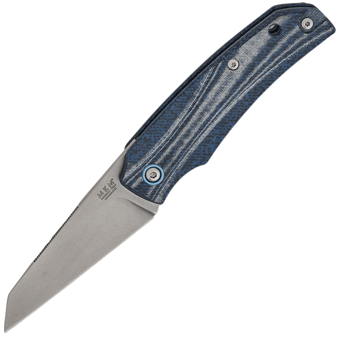 MKM ICE – MAGNACUT SW ostrze - DENIM CANVAS MICARTA rękojeść, S/S LINER Linerlock MK IC-DC