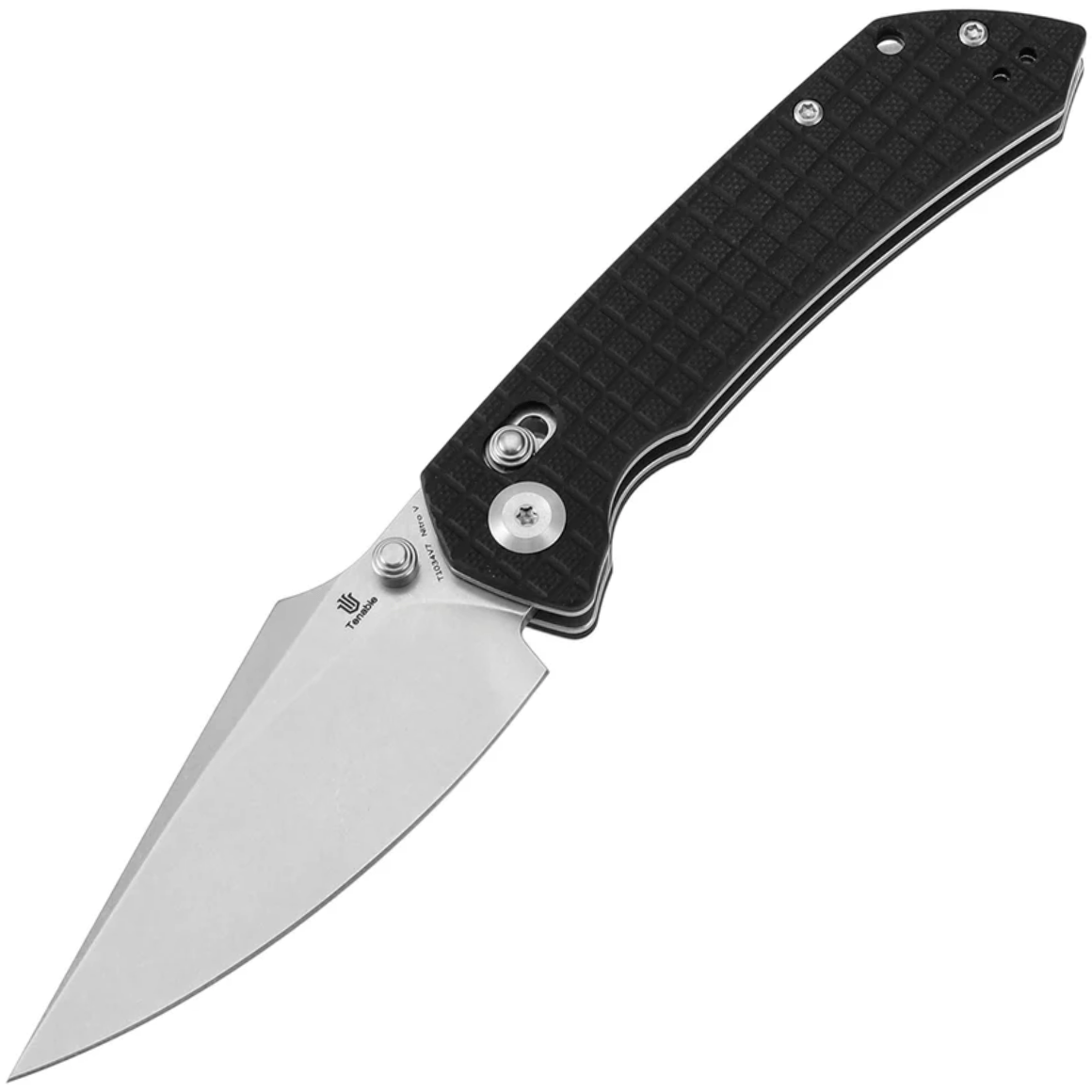 Tenable Knives Fenrir Stonewashed Nitro V, Czarny G10 z Wzorem Frag T1034V7