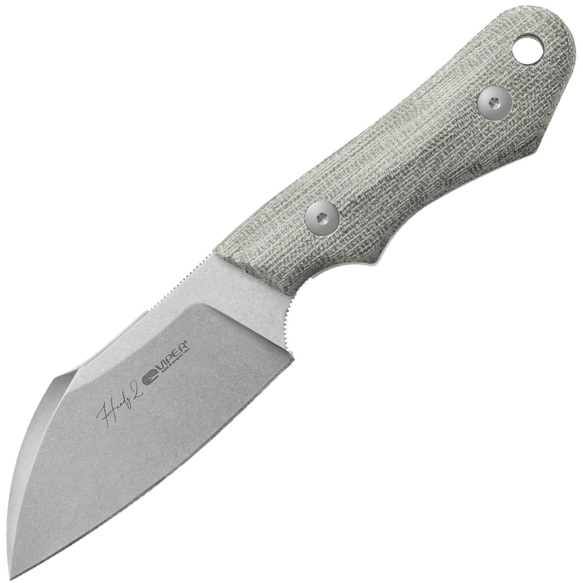 Viper HANDY2 Sheepfoot Stonewash M390, Zielona Canvas Micarta, Pochwa Kydex VT4050CG