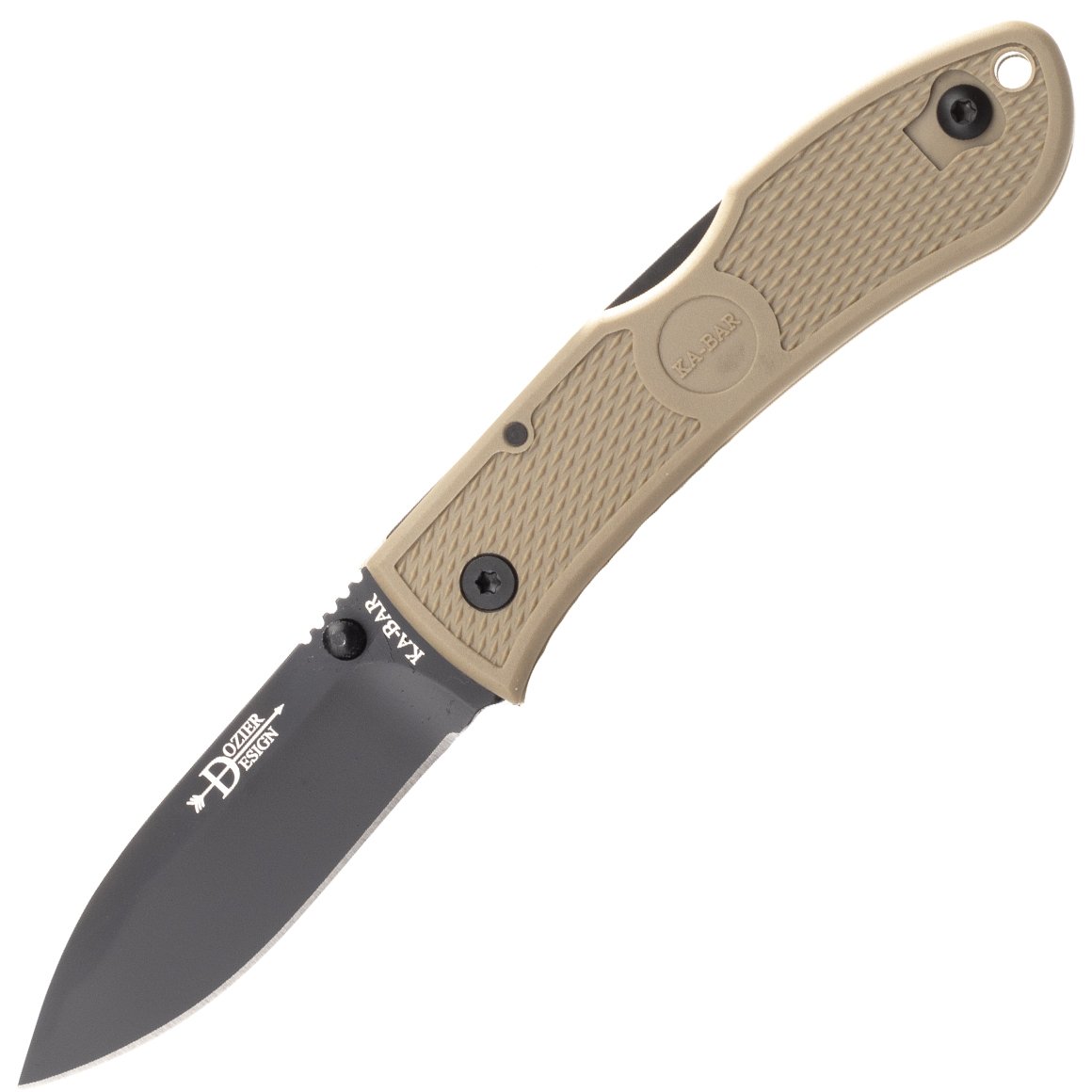 KA-BAR Dozier Folding Hunter Coyote Brown Tan Rękojeść, Czarna Ostrze 4062CB