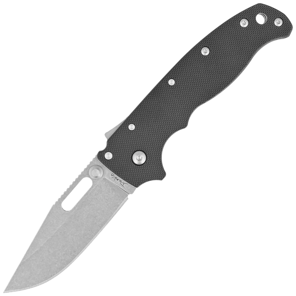 Demko Knives AD20.5 - Clip Point - G10 Czarny - Peel Ply 205-D2-BLKPPG10-CP