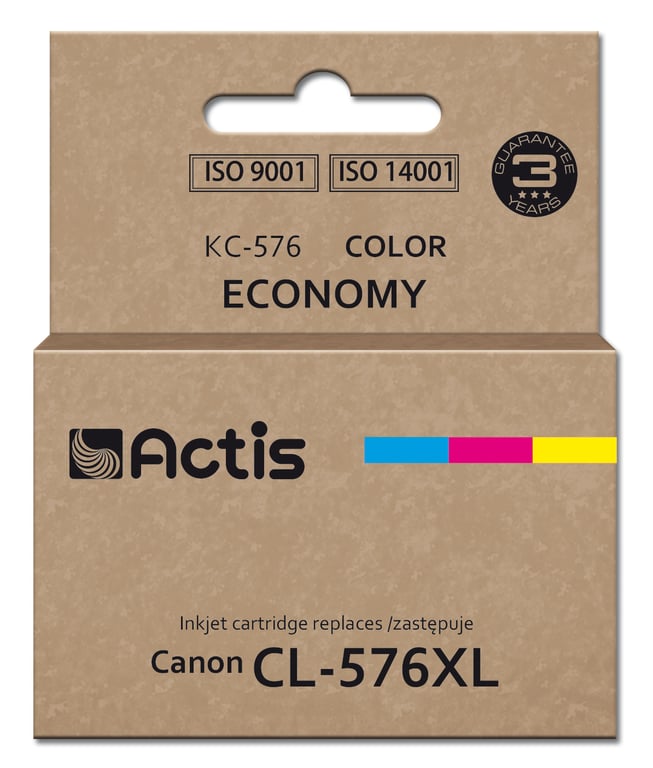Actis KC-576 Tusz do drukarki Canon, zamiennik Canon CL-576XL; Supreme; 15 ml; kolor: niebieski, żółty, czerwony