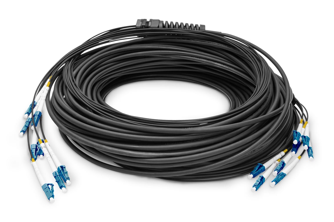 Digitus Zakończony fabrycznie uniwersalny kabel światłowodowy typu breakout, wielomodowy OS2, 8 włókien, LC/UPC – LC/UPC