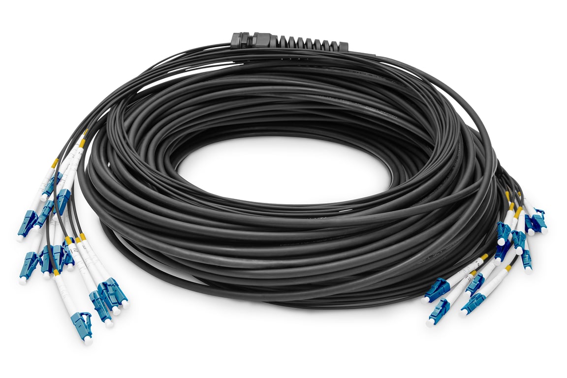 Digitus Zakończony fabrycznie uniwersalny kabel światłowodowy typu breakout, wielomodowy OS2, 12 włókien, LC/UPC – LC/UPC DK-2A33CUE50BK-BBB