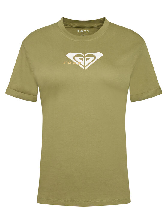 Roxy T-Shirt Oceanregular ERJZT06078 Zielony Regular Fit