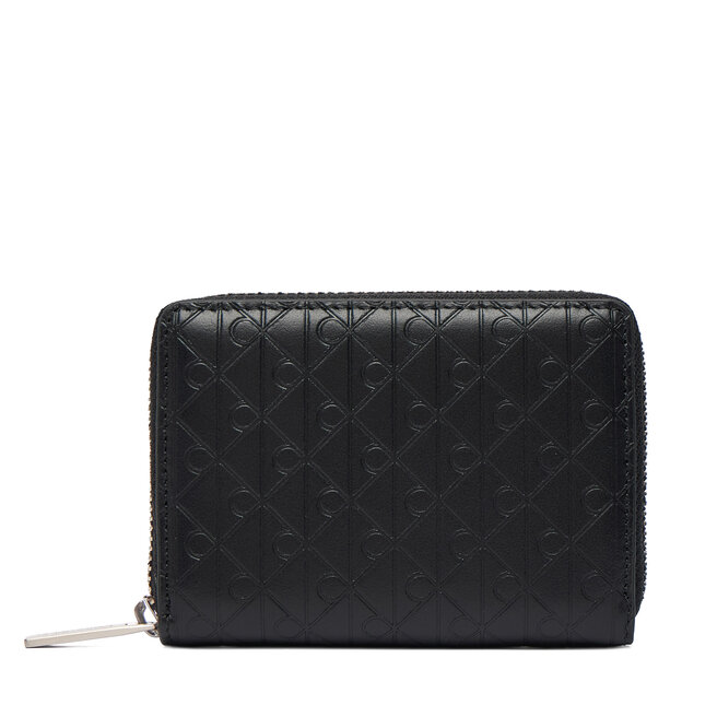Mały Portfel Męski Calvin Klein Emblem Emboss Zip Coin Pouch LV04D1087G Czarny