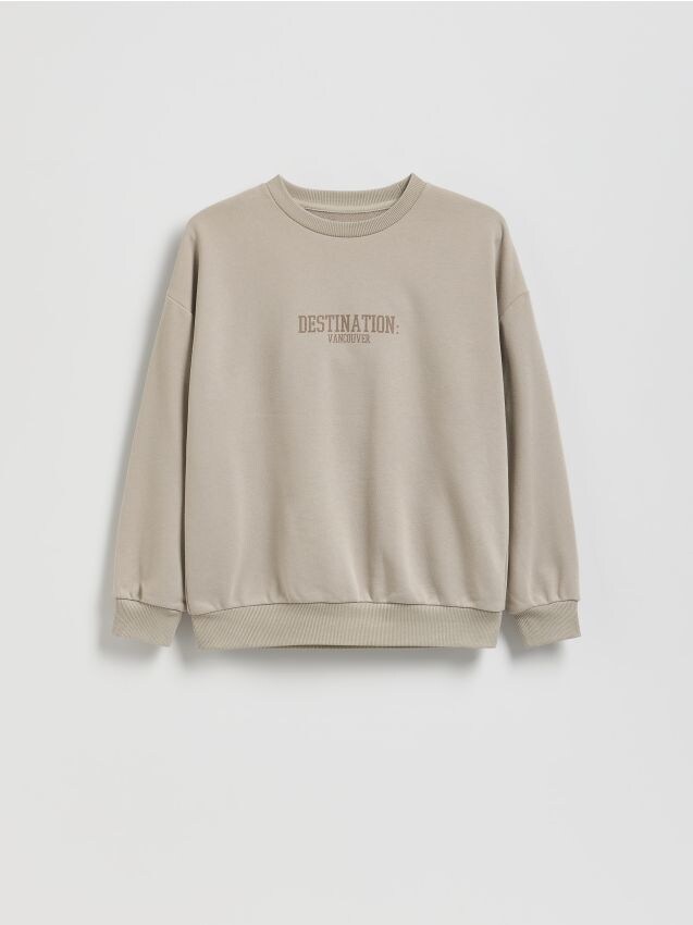 Reserved - Bluza z nadrukiem - beżowy
