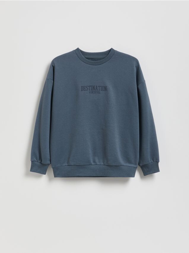 Reserved - Bluza z nadrukiem - granatowy