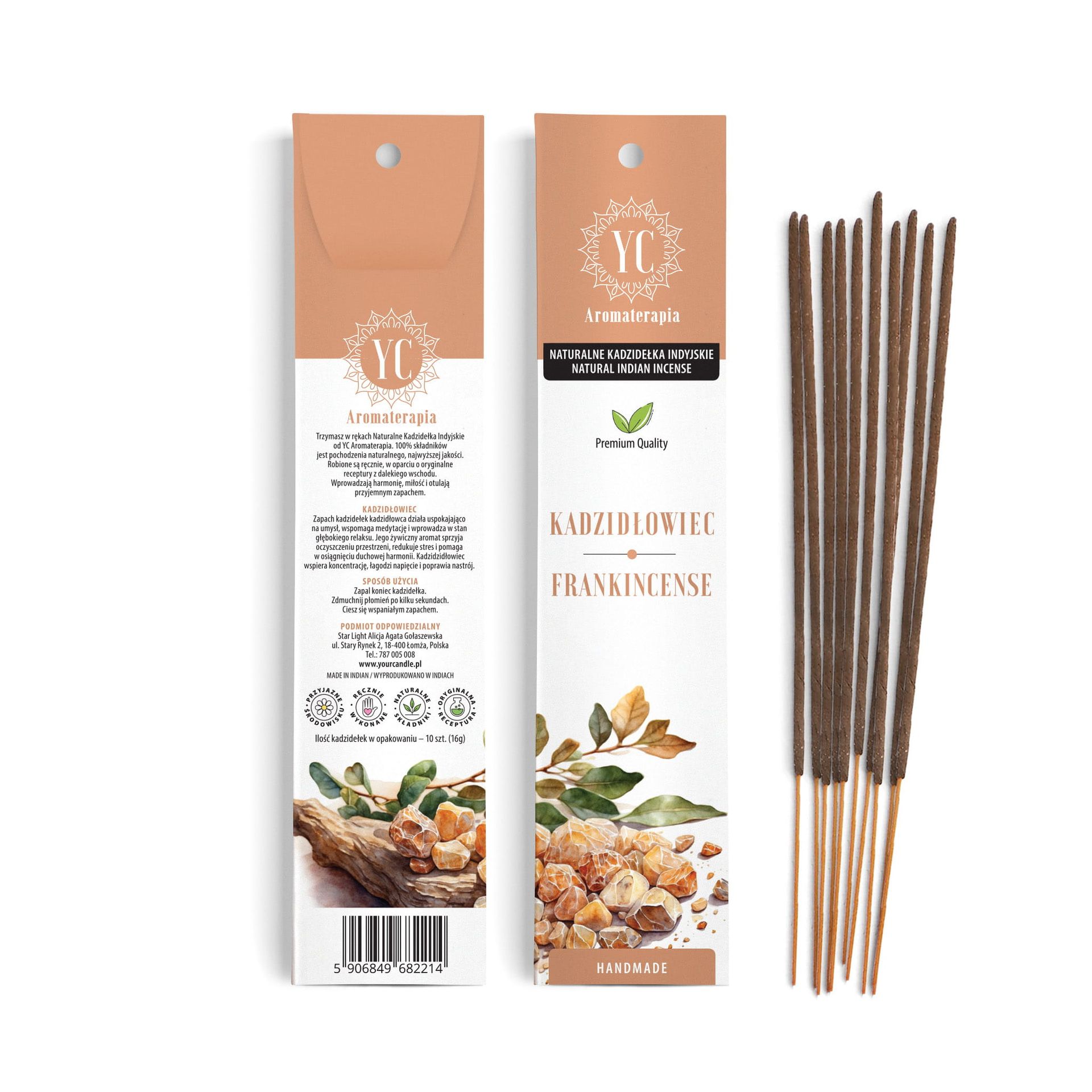 Your Candle, naturalne kadzidełka indyjskie, kadzidłowiec, 10 sztuk