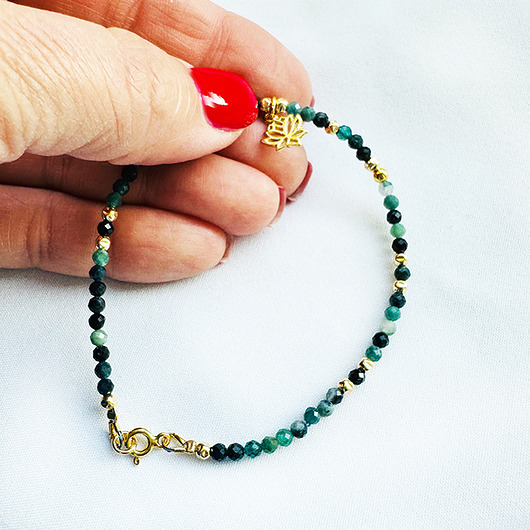 Zielona bransoletka z Turmalinu, kamienie szlachetne