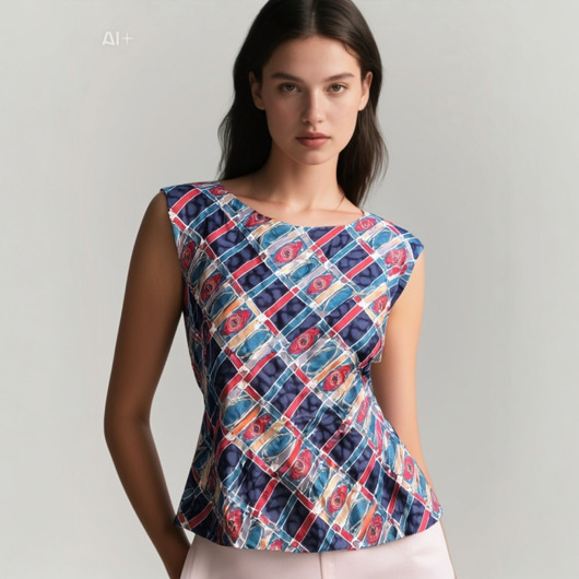 Jedwabny top ,, luksusowa mozaika