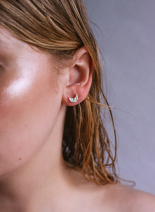 Kolczyki pozłacane Księżyc