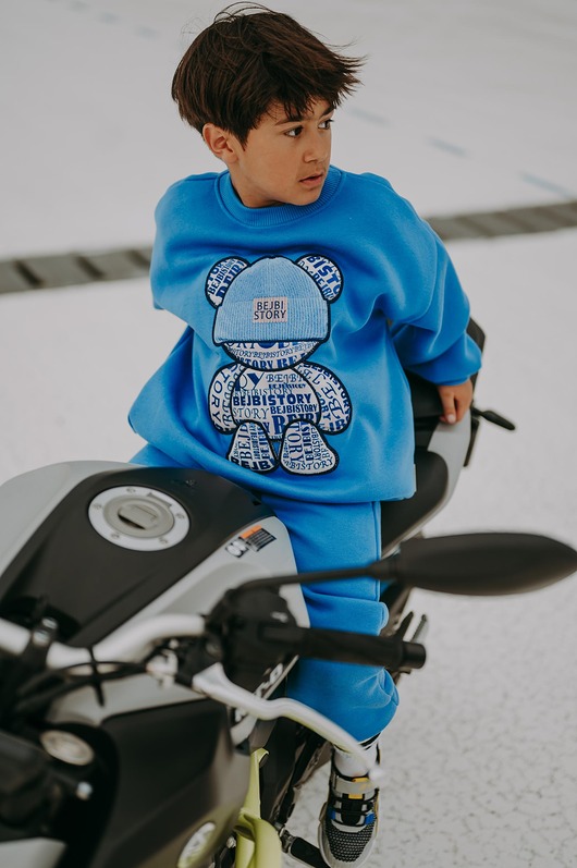 Bluza oversize Blue Teddy