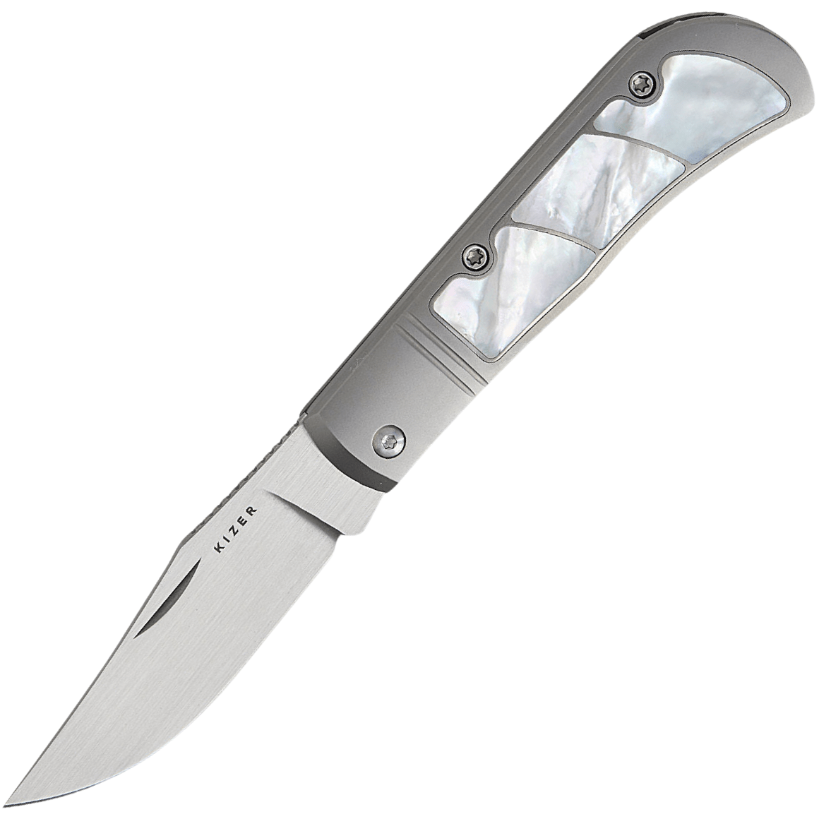 Kizer Trestle S45VN, Ręcznie szczotkowany, Ti & Masa perłowa Ki3761A3