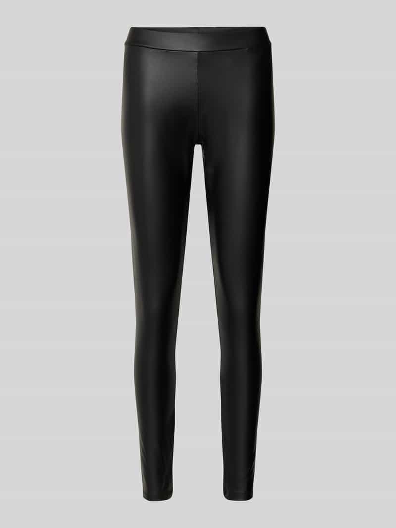 Spodnie o kroju slim fit z imitacji skóry z elastycznym pasem model ‘NEW SHINY’