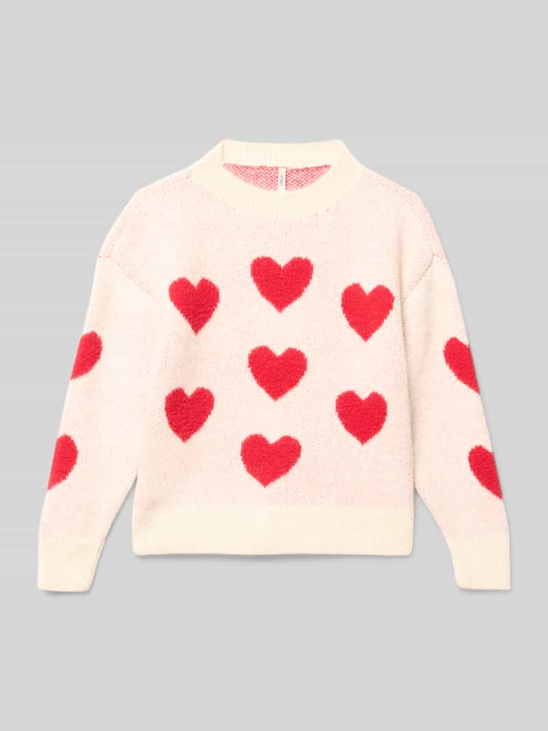 Sweter z dzianiny o luźnym kroju ze wzorem na całej powierzchni model ‘NAJA’