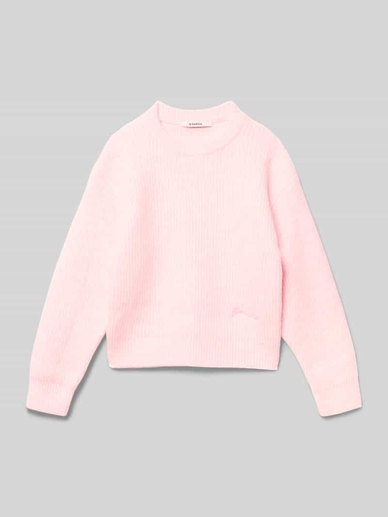 Sweter z dzianiny z prążkowanymi wykończeniami