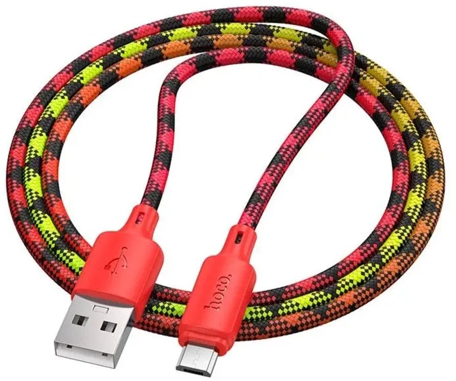Kabel USB A do Micro USB Hoco 2,4A 1 m X116 gradient czerwony