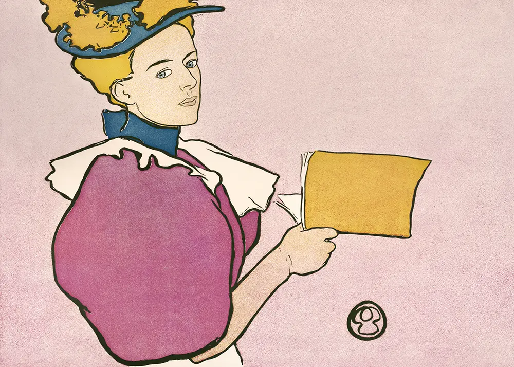 Plakat Kobieta trzymająca książkę (1896)